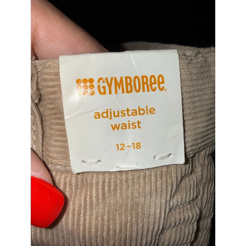 Gymboree Toddler Boys Tan Corduroy Pants Adjustable Waist Khaki 12-18 Months NWT